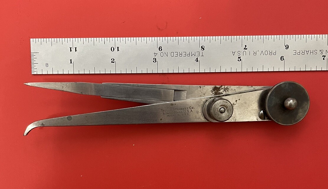 Vintage Starrett No. 42 6” Lock-Joint Hermaphordite Caliper