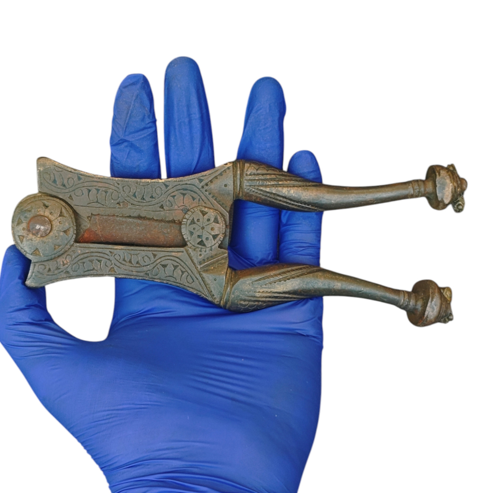 1800\'s Antique Vintage Brass & Iron Unique Engraved Work Betel Nut Cutter