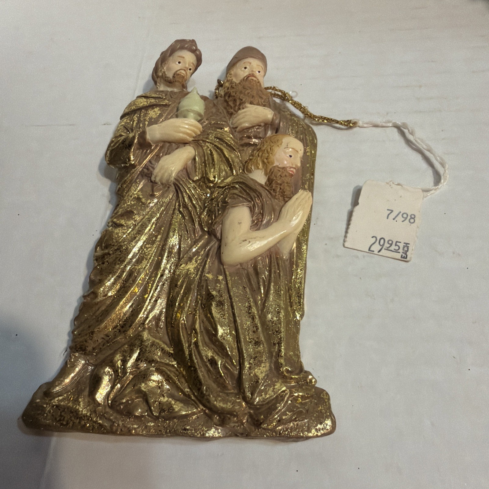 International Bazaar Gold Copper 1998 Vintage Wise Man Christmas Ornament International Bazaar Gold Copper 1998 Vintage Wise Man Christmas Ornament