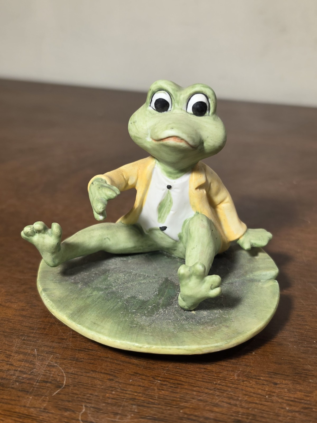 VTG HAND PAINTED LEFTON CHINA FROG RING HOLDER PORCELAIN FIGURINE 1970\'S