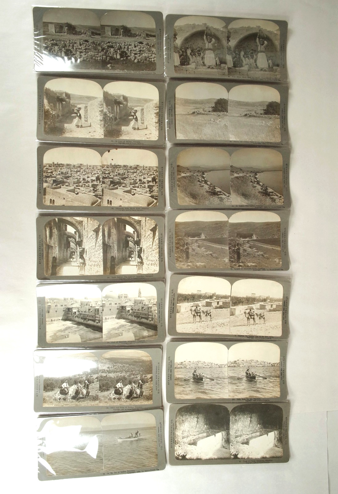FOURTEEN Antique Stereoviews, Holy Land Scenes, by Stereo Travel Co., NYC