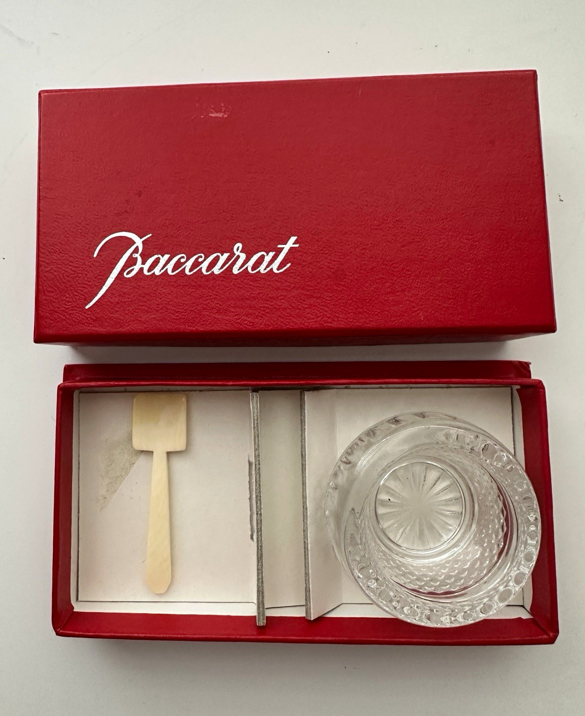 BACCARAT crystal vintage Jewel Buckingham salt and pepper cellar -ONE NIB
