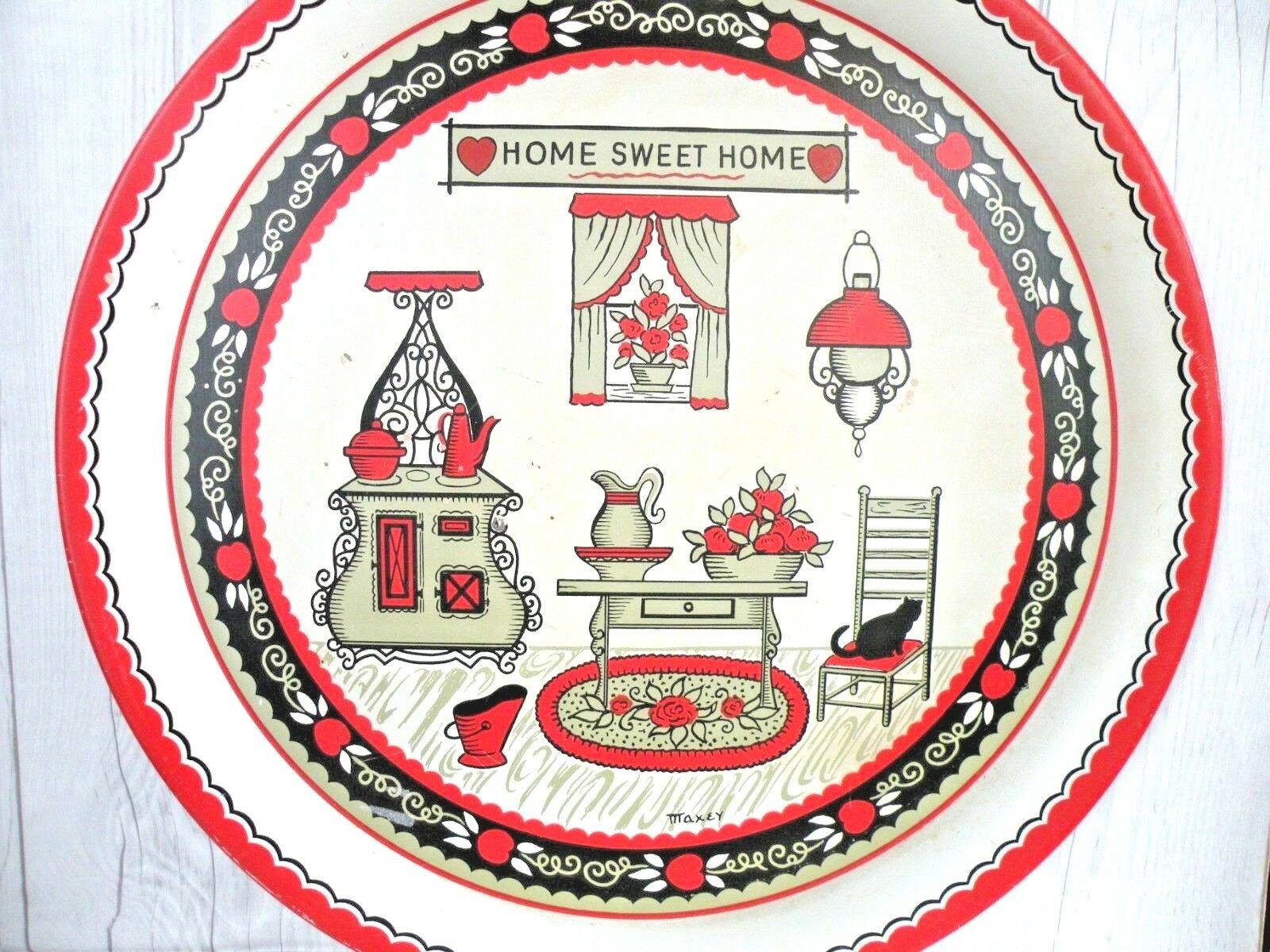 Pennsylvania Dutch Folk Art Long Prairie Creamery Vintage Tray 16 in
