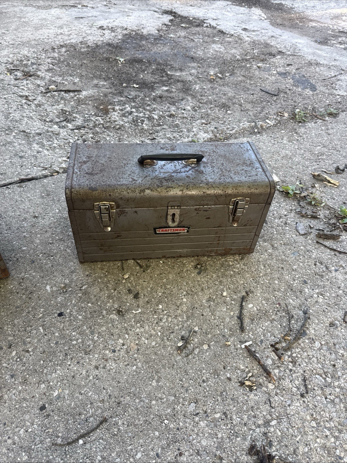 Vintage Sears Craftsman USA Gray Mechanics Tool Box Aprox 20\ Vintage Sears Craftsman USA Gray Mechanics Tool Box Aprox 20\