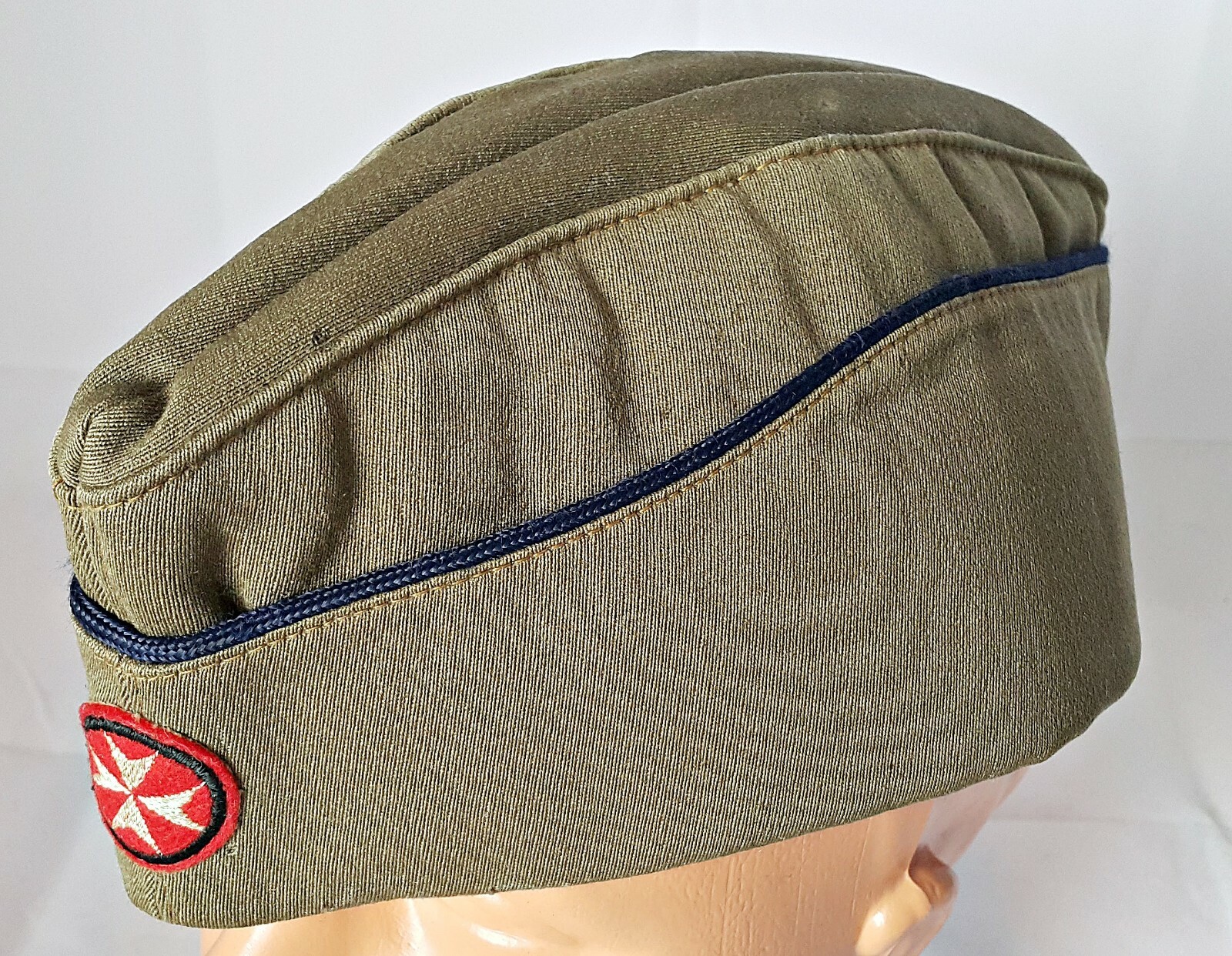 VINTAGE AUTHENTIC SOVEREIGN MILITARY ORDER OF MALTA PILOTKA HAT CAP US7 1/4 EU58