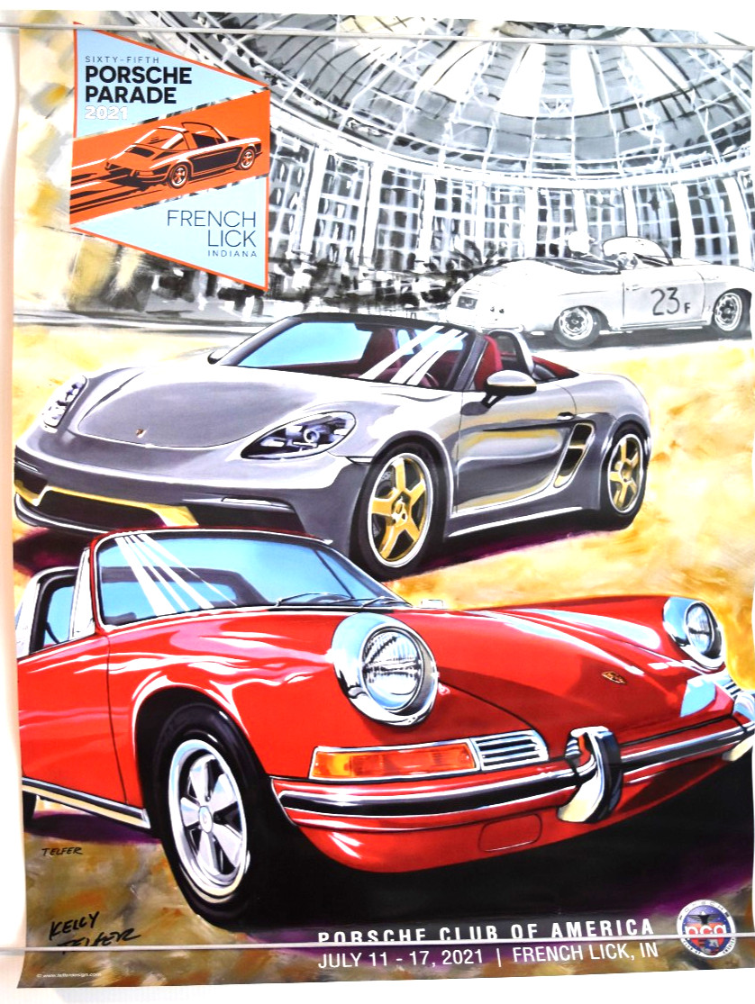 AWESOME Porsche Parade Poster French Lick Indiana 2021 POSTER RARE