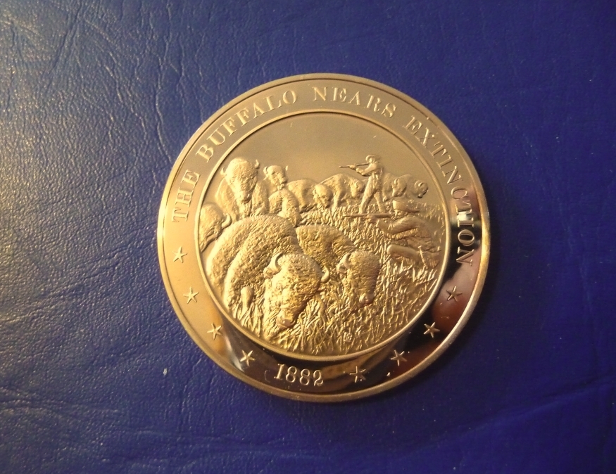 1882 Buffalo Near Extinction  - Franklin Mint Solid Bronze Commemorative Medal