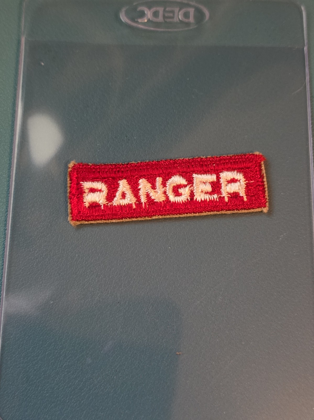 US Army Ranger Tab Patch-Cut Edge-Snow Back-Vintage WW2