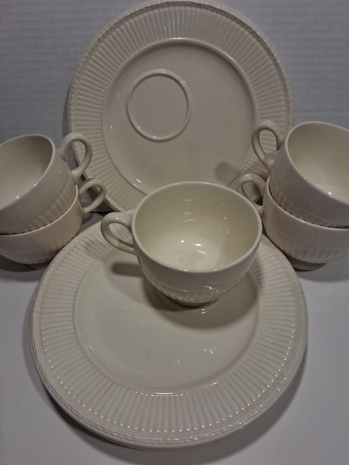 Wedgwood Edme Vintage Luncheon Tea 10 Pc Barlaston & Etruria Cream NICE Wedgwood Edme Vintage Luncheon Tea 10 Pc Barlaston & Etruria Cream NICE
