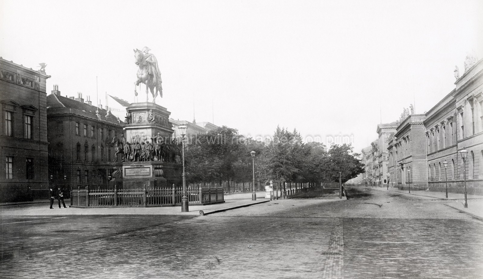 Berlin Germany Unter den Linden Statue Frederick Great Vtg. Photo 19thC.