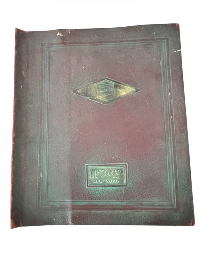 1920’s Mc TEE & Co INC NEW York College Hard vinyl Binder