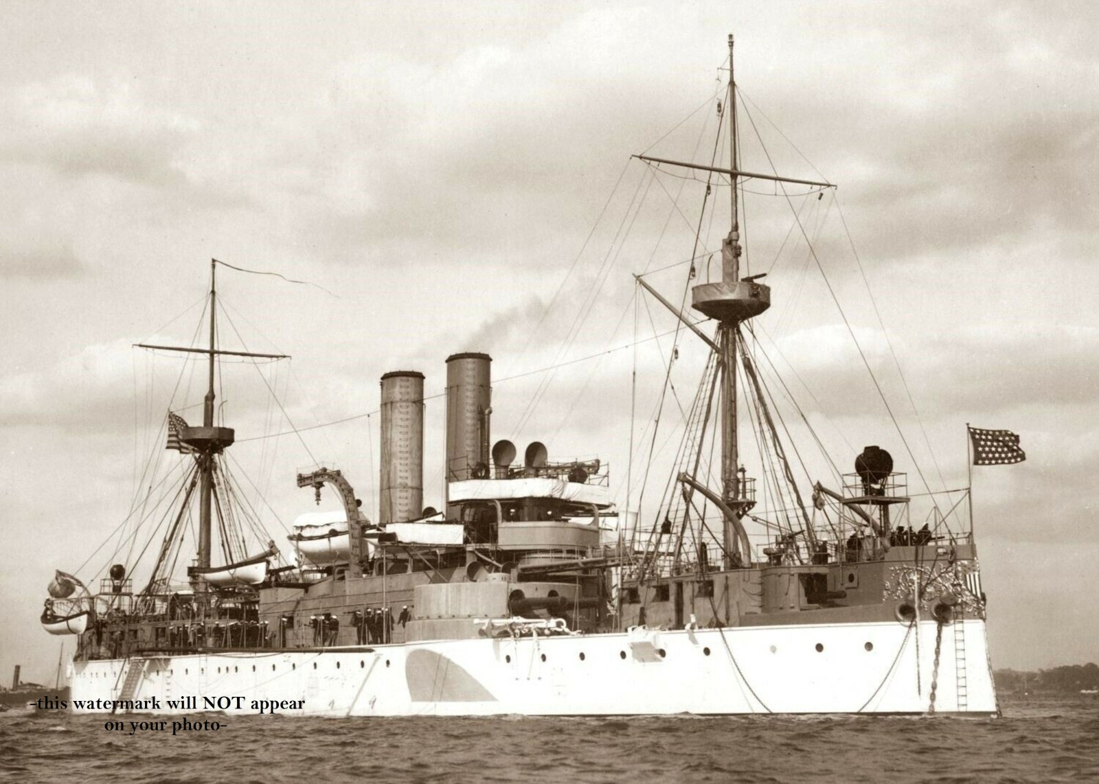 1896 USS Maine PHOTO Navy Battleship Spanish American War Outbreak