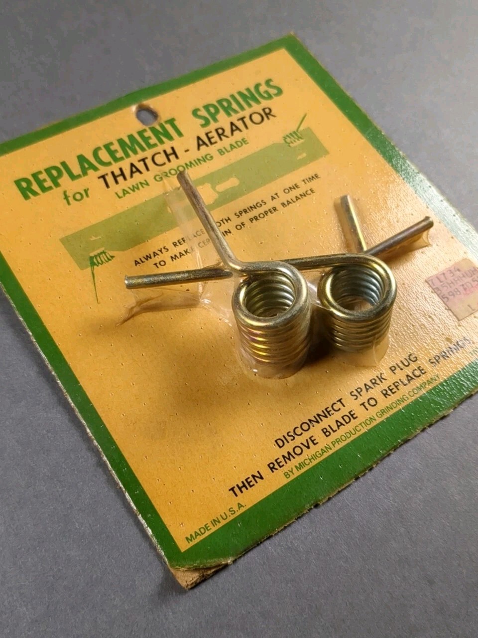 Lawn Thatch Aerator Replacement Springs NOS Vintage Pre-Barcode Package