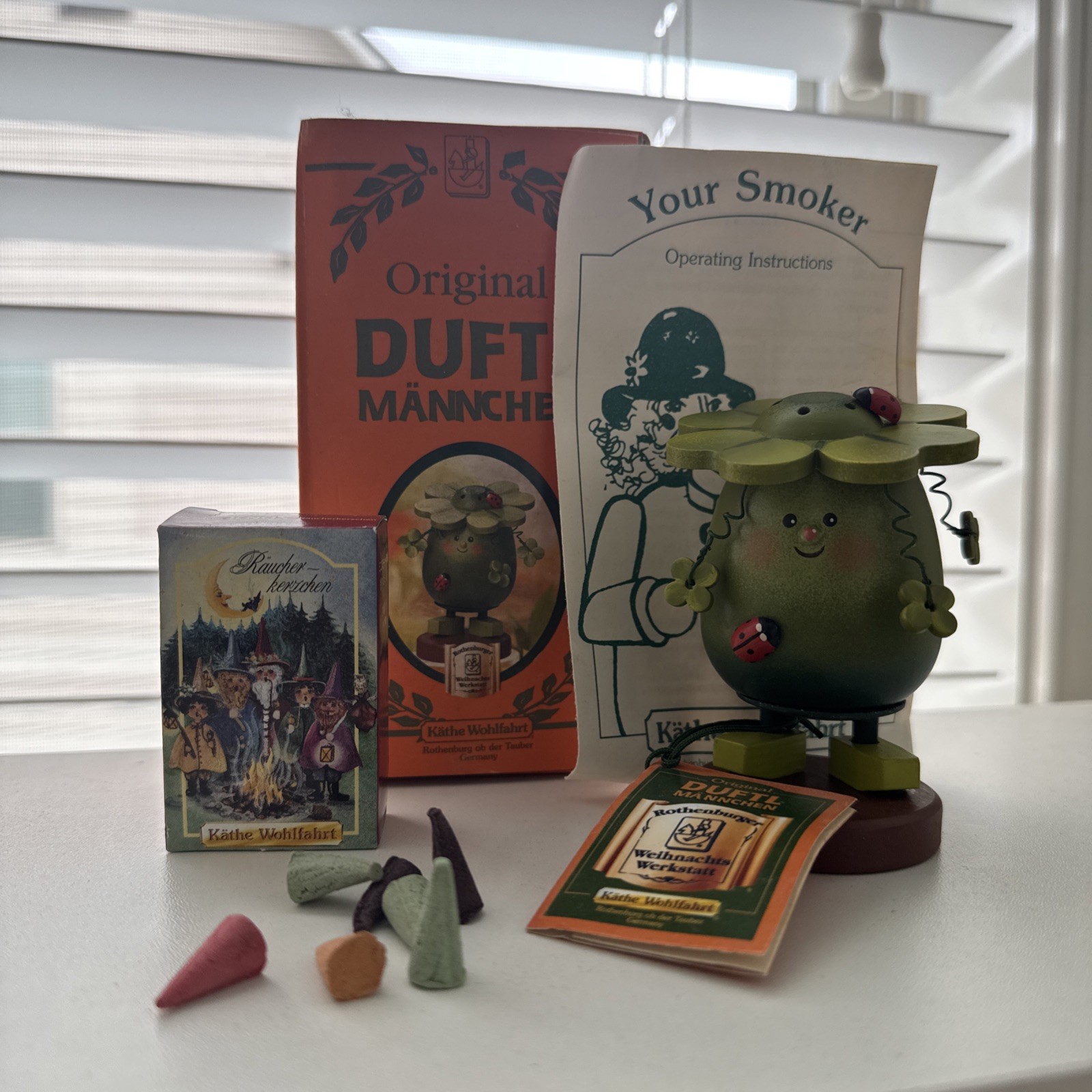 Original DUFTL MANNCHEN  Kathe Wohlfahrt The Jolly Incense Smoker Hippie Cute