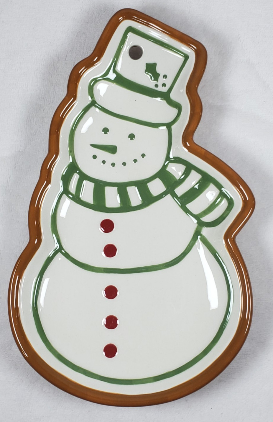 Vintage 1990s Hallmark Ceramic Snowman Dish Candy Serving Cookies Collectible 9\