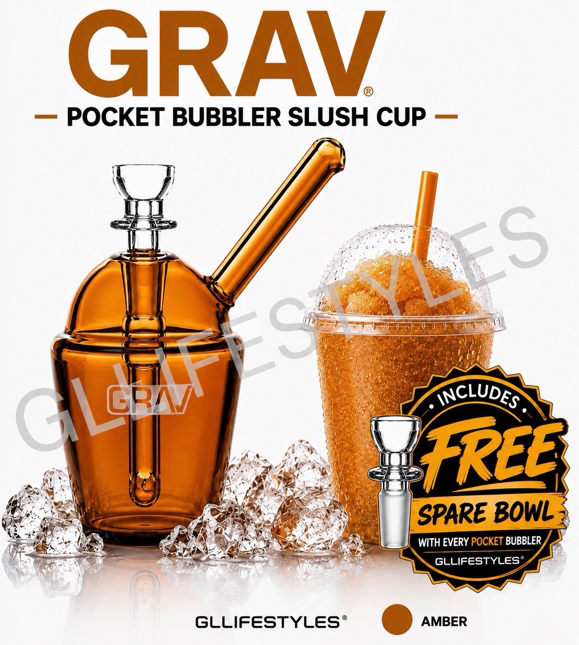 GRAV Slush Cup Pocket Bubbler PREMIUM QUALITY Glass Small Travel Bong Hand Pipe