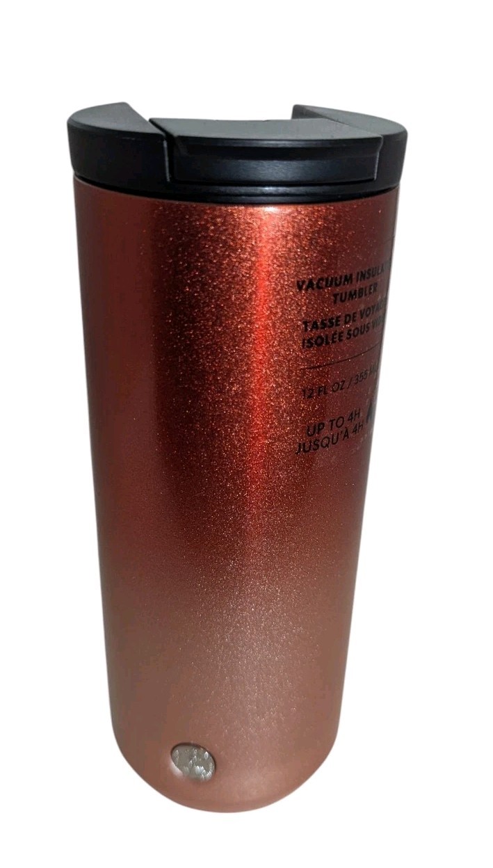 Starbucks Gradient Pink  Glitter To Red Stainless Steel Tumbler 12 Oz 2019.