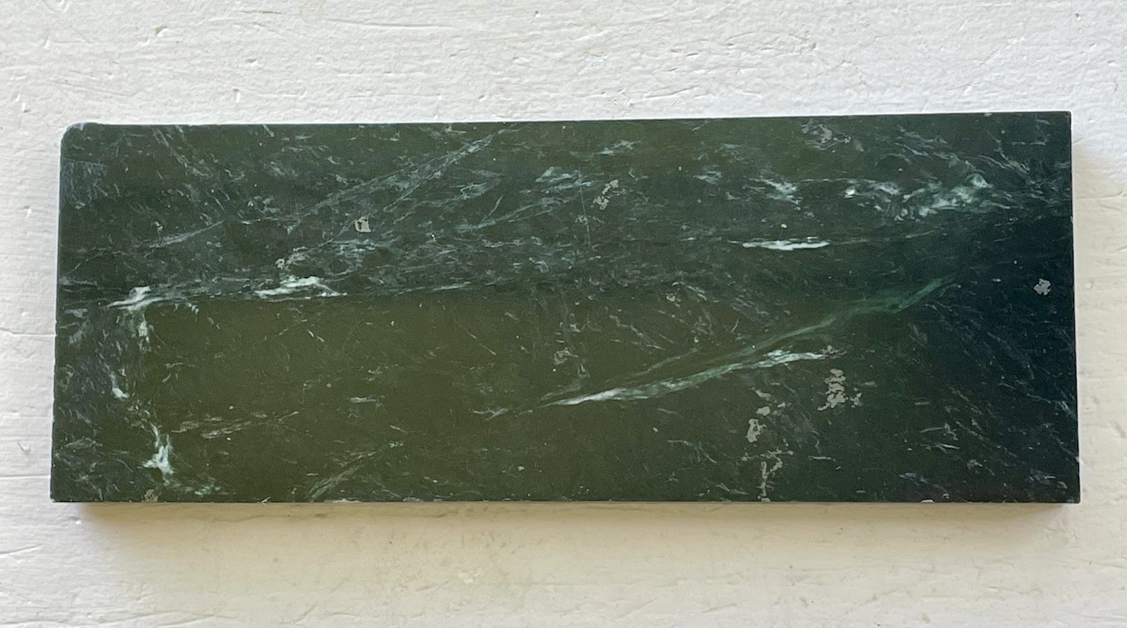 Vintage Green Marble Paperweight Desk Base 3x8 Polished Stone Plinth Riser Block