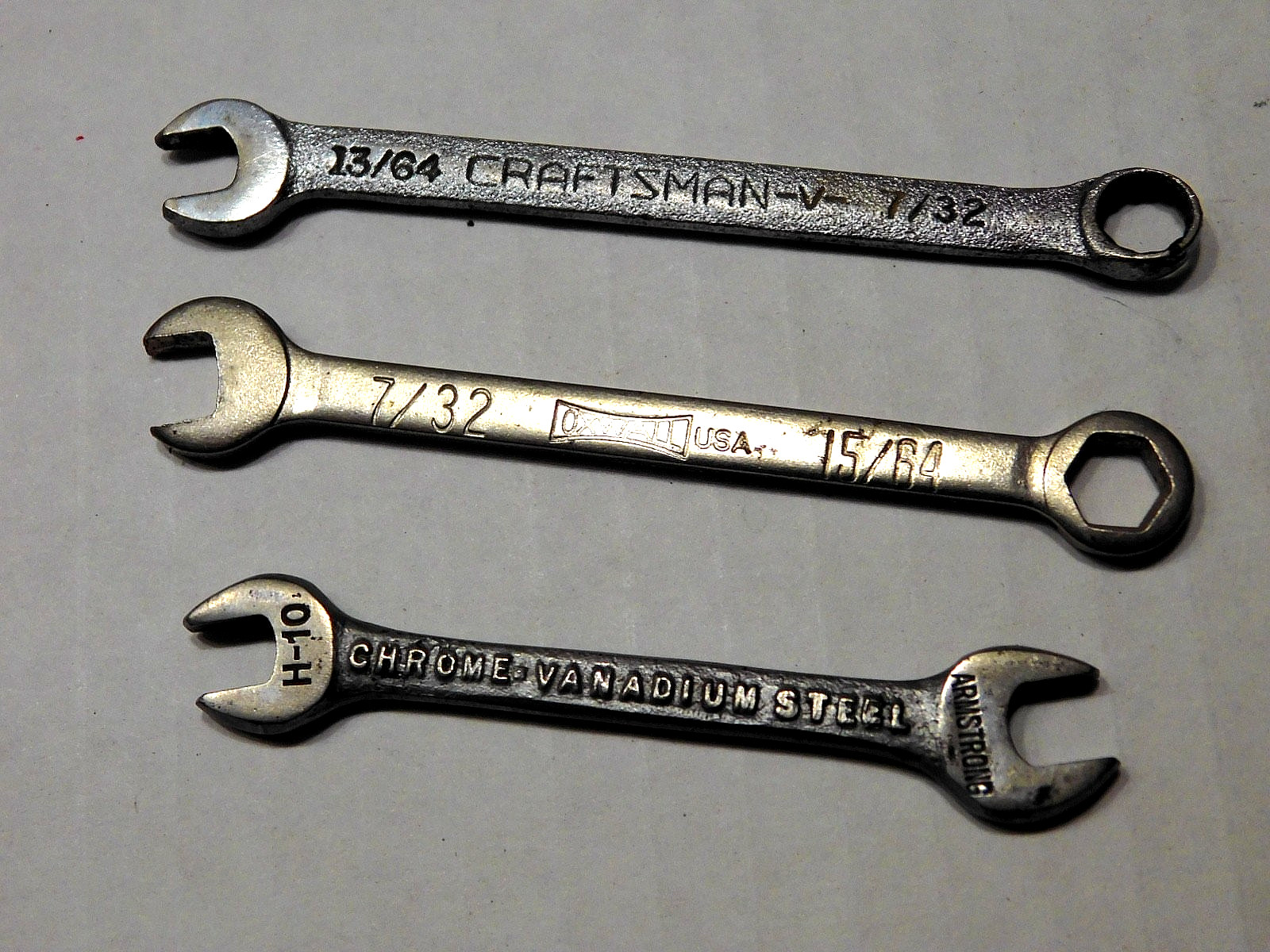 1950-60\'s VINTAGE CRAFTSMAN + BLACKHAWK-ARMSTRONG & OXWALL OPEN END WRENCHES