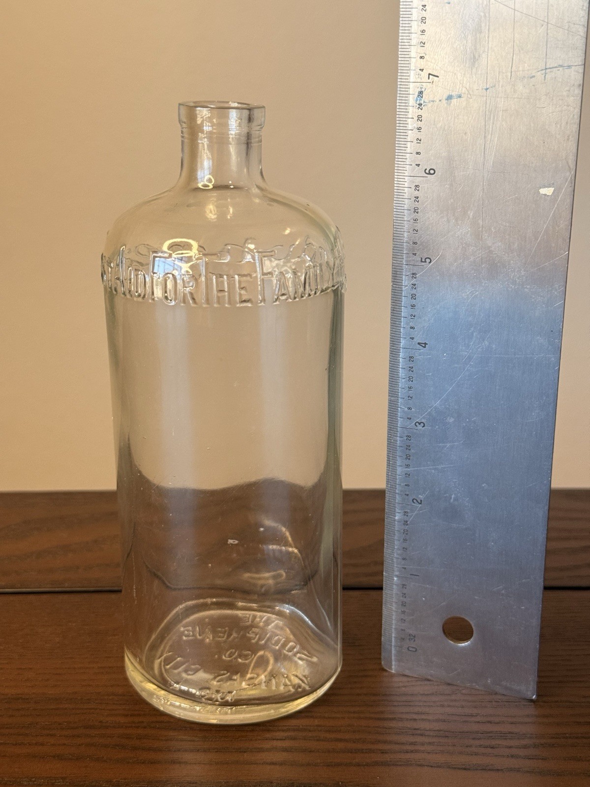 Vintage Sodiphene Clear Glass Bottle \