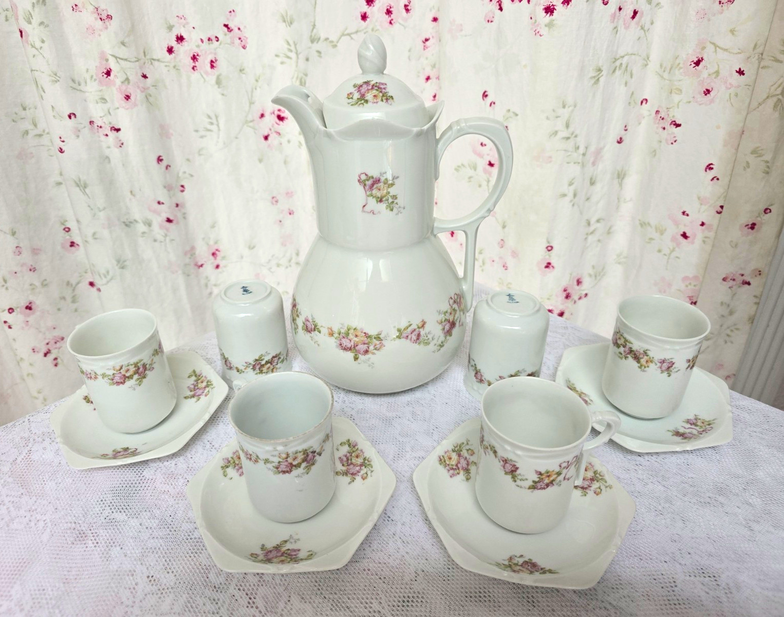 Vintage Bavaria Porcelain Coffee / Snack Set – Cottagecore Floral