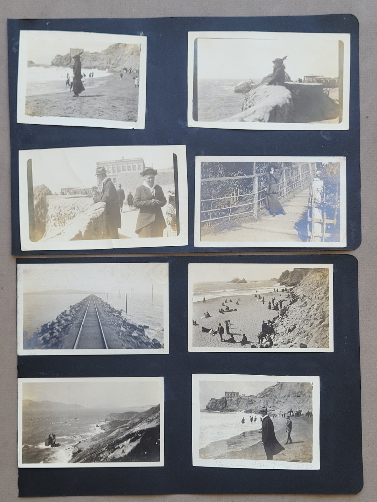 1910'S CANDID...PEOPLE BY OLD CLIFF HOUSE IN SAN FRANCISCO CALIFORNIA 8 PHOTOS