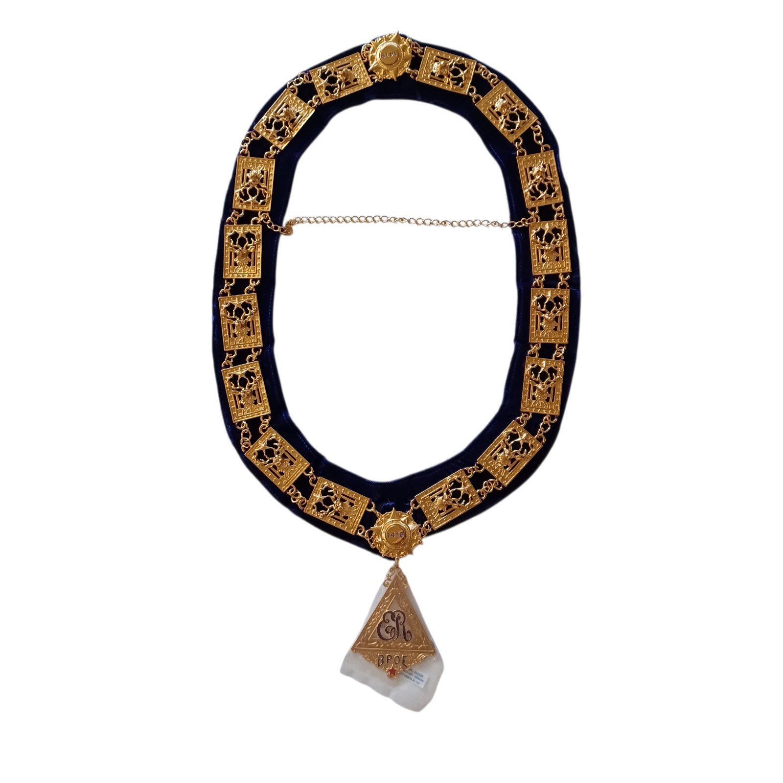 Vintage Blackington BPOE Elks Lodge 1419 Exalted Ruler Collar Jewel Medal
