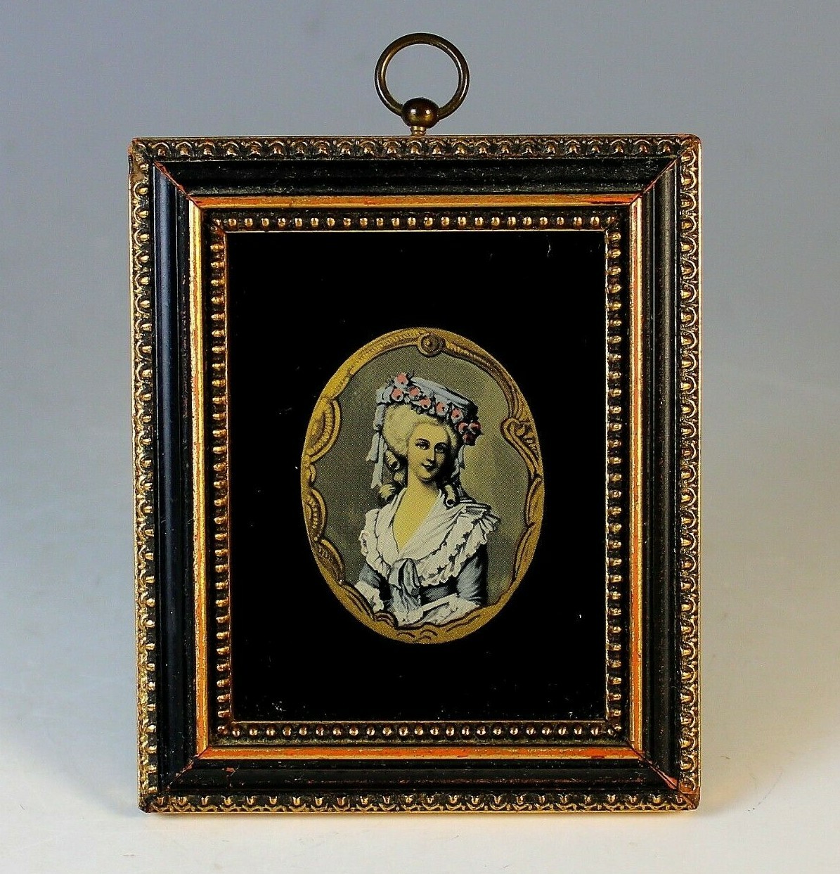 Vintage Eglomise Miniature Portrait of Madame Lamballe