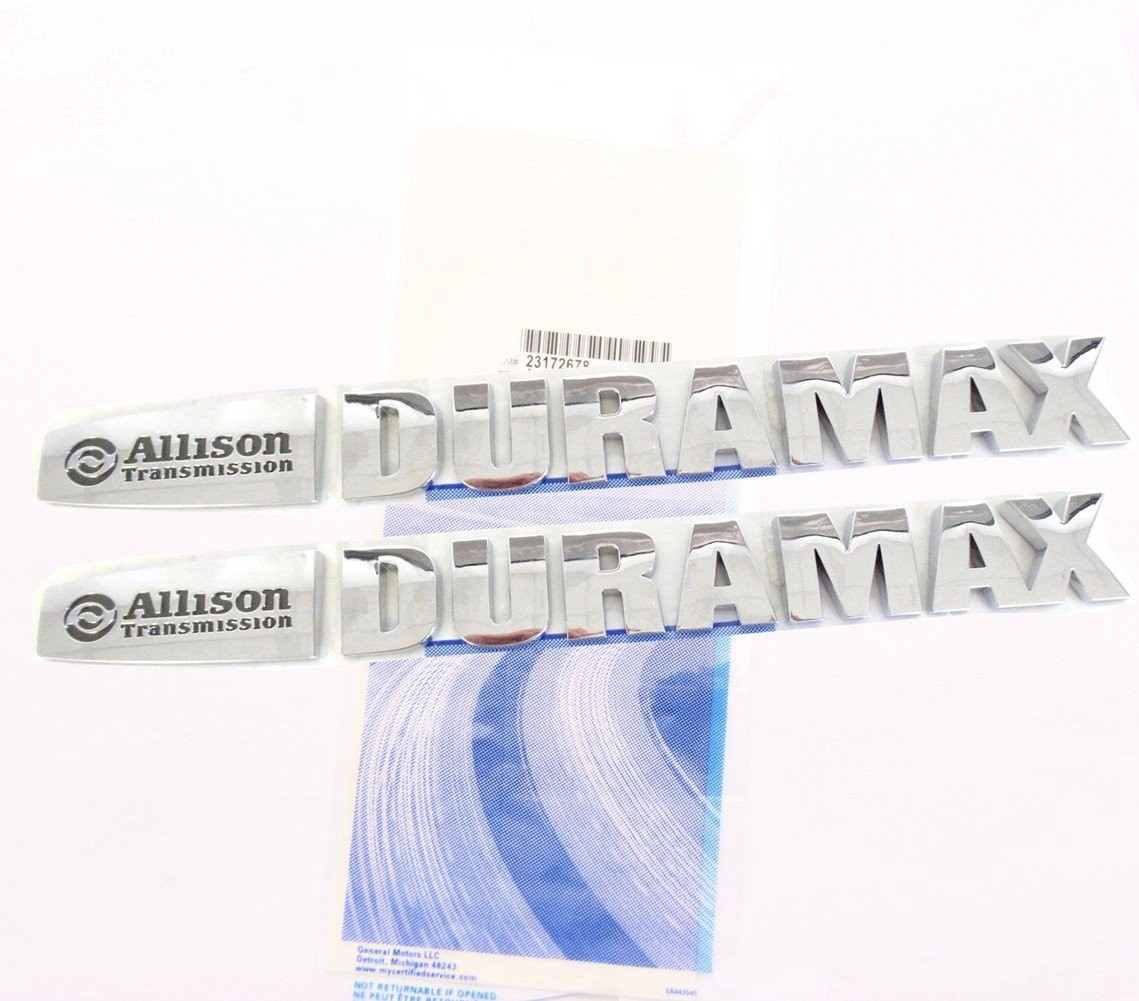 Duramax Badges OEM Allison Chrome Emblems Compatible Silverado Sierra Duramax Duramax Badges OEM Allison Chrome Emblems Compatible Silverado Sierra Duramax