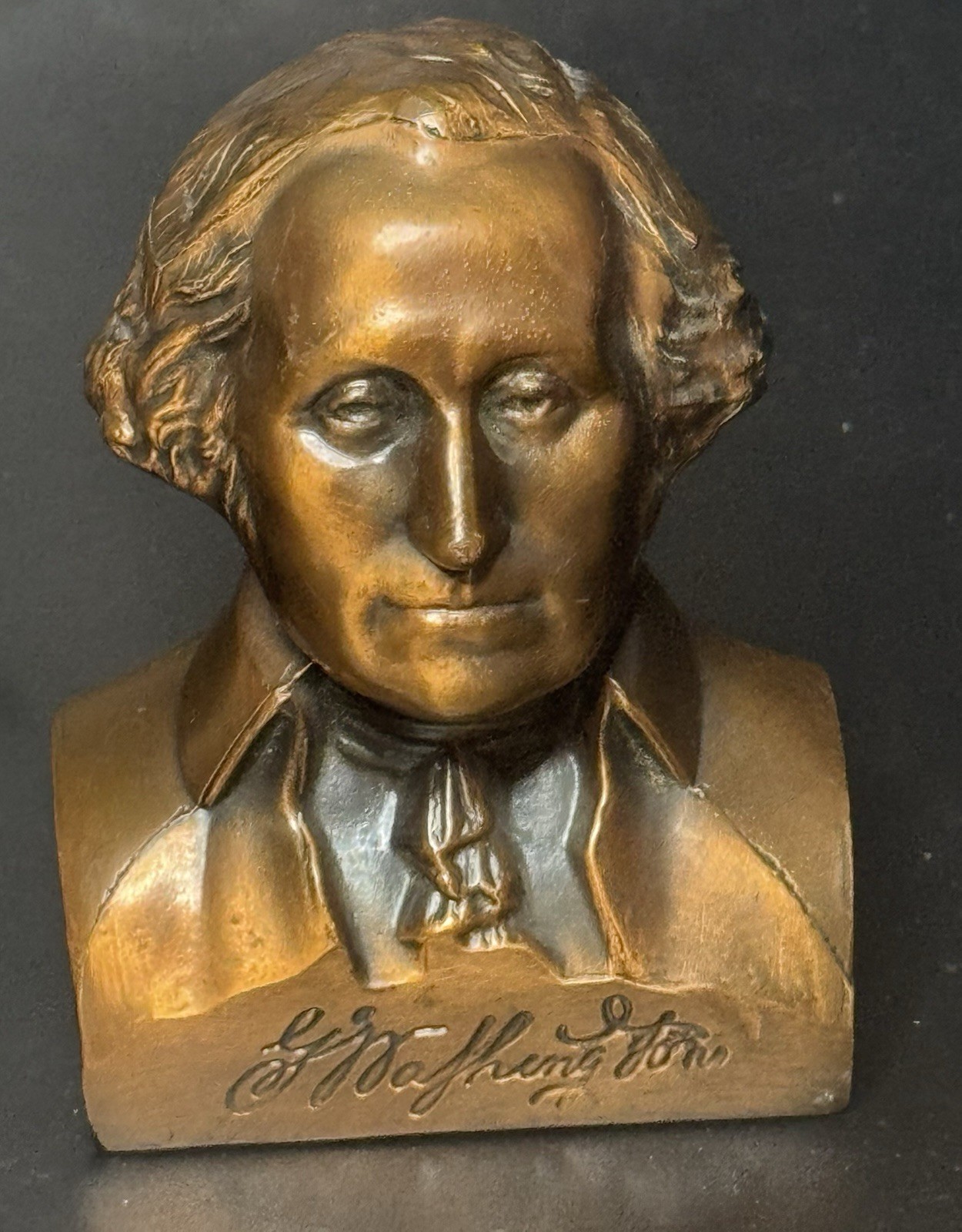 Vintage Banthrico President George Washington Metal Bust Piggy Bank No Key