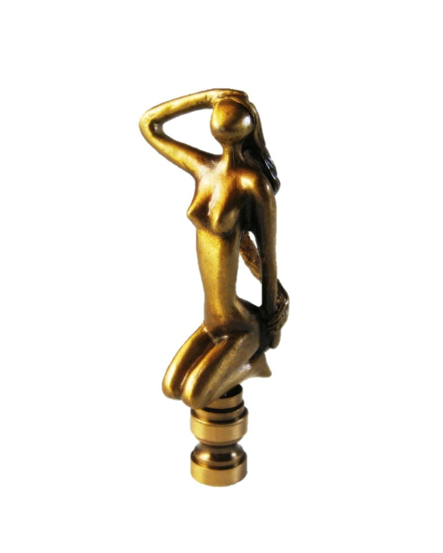 Lamp Finial-MODERN WOMAN-Aged Brass Finish, Highly detailed metal casting,FS Lamp Finial-MODERN WOMAN-Aged Brass Finish, Highly detailed metal casting,FS