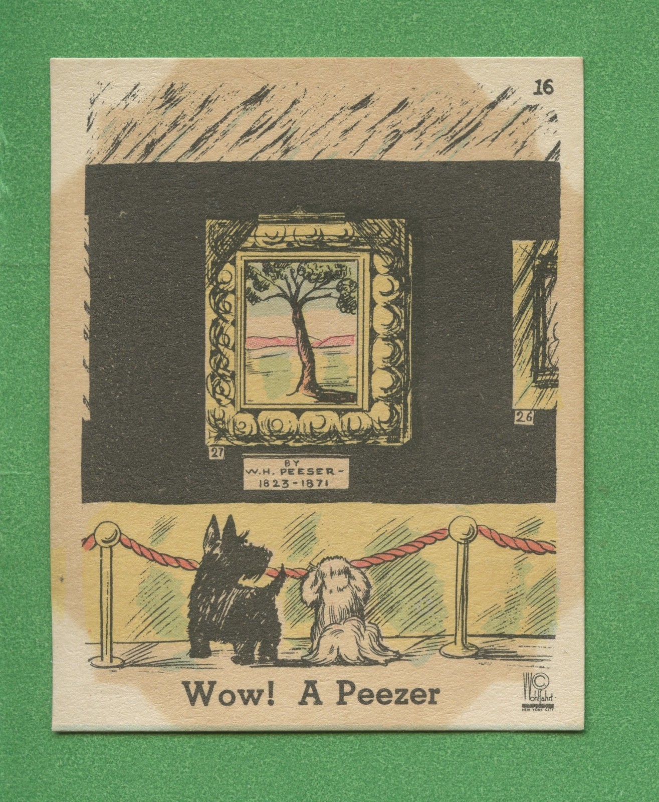 Wow A Peezer 1937 Dogs by Zito No 16 Scottie Museum Art Trading Card