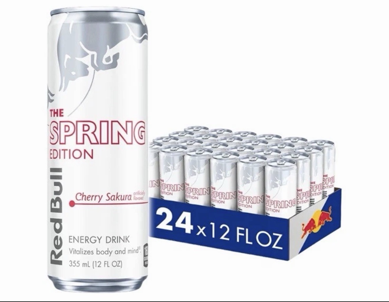 Red Bull Spring Edition Energy Drink, Cherry Sakura, 24 Cans, 12 Fl Oz