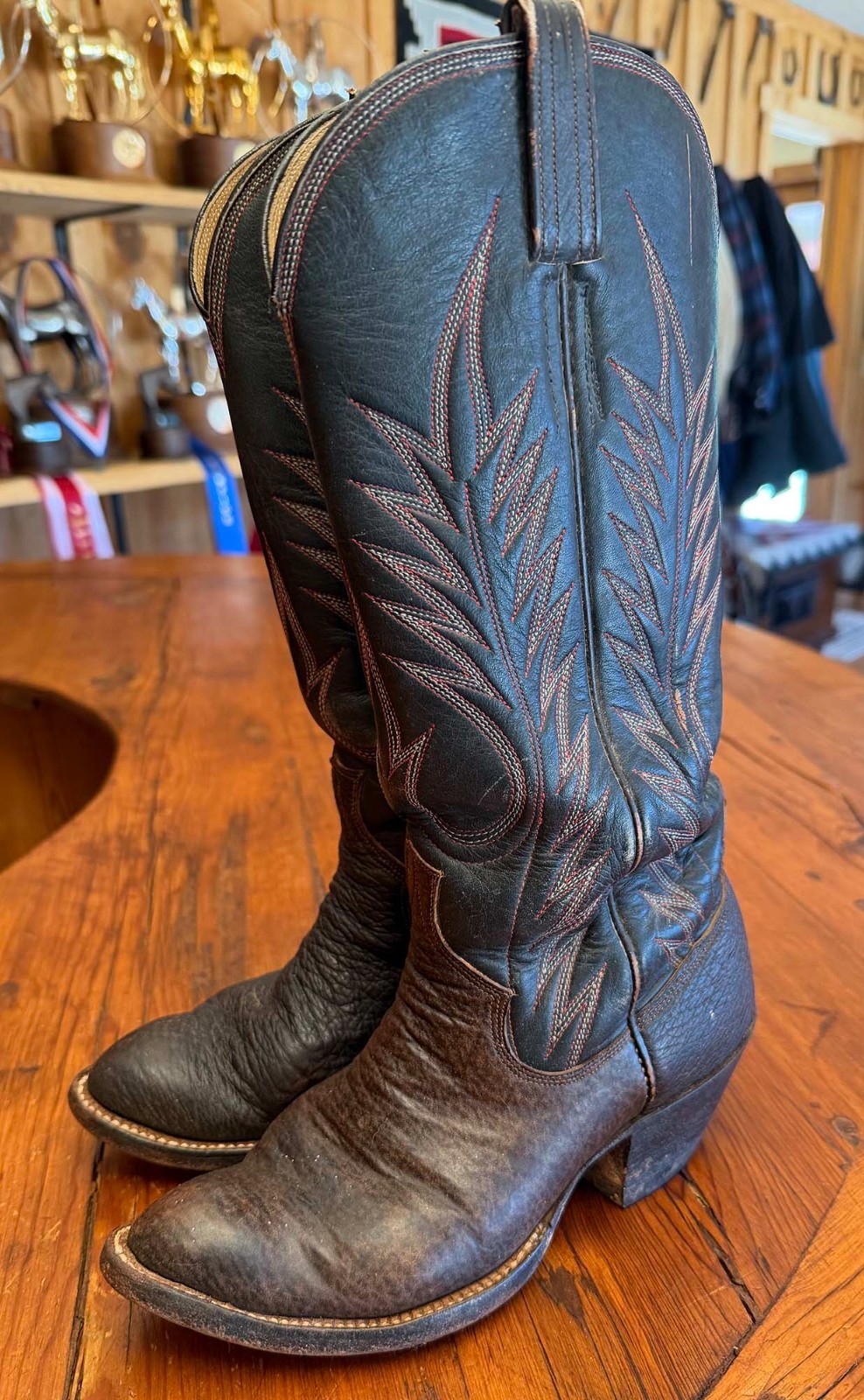 Size 6 HANDMADE COWBOY BOOTS BY Wayne Wilson Of TX  Men\'s Western Cowboy USA