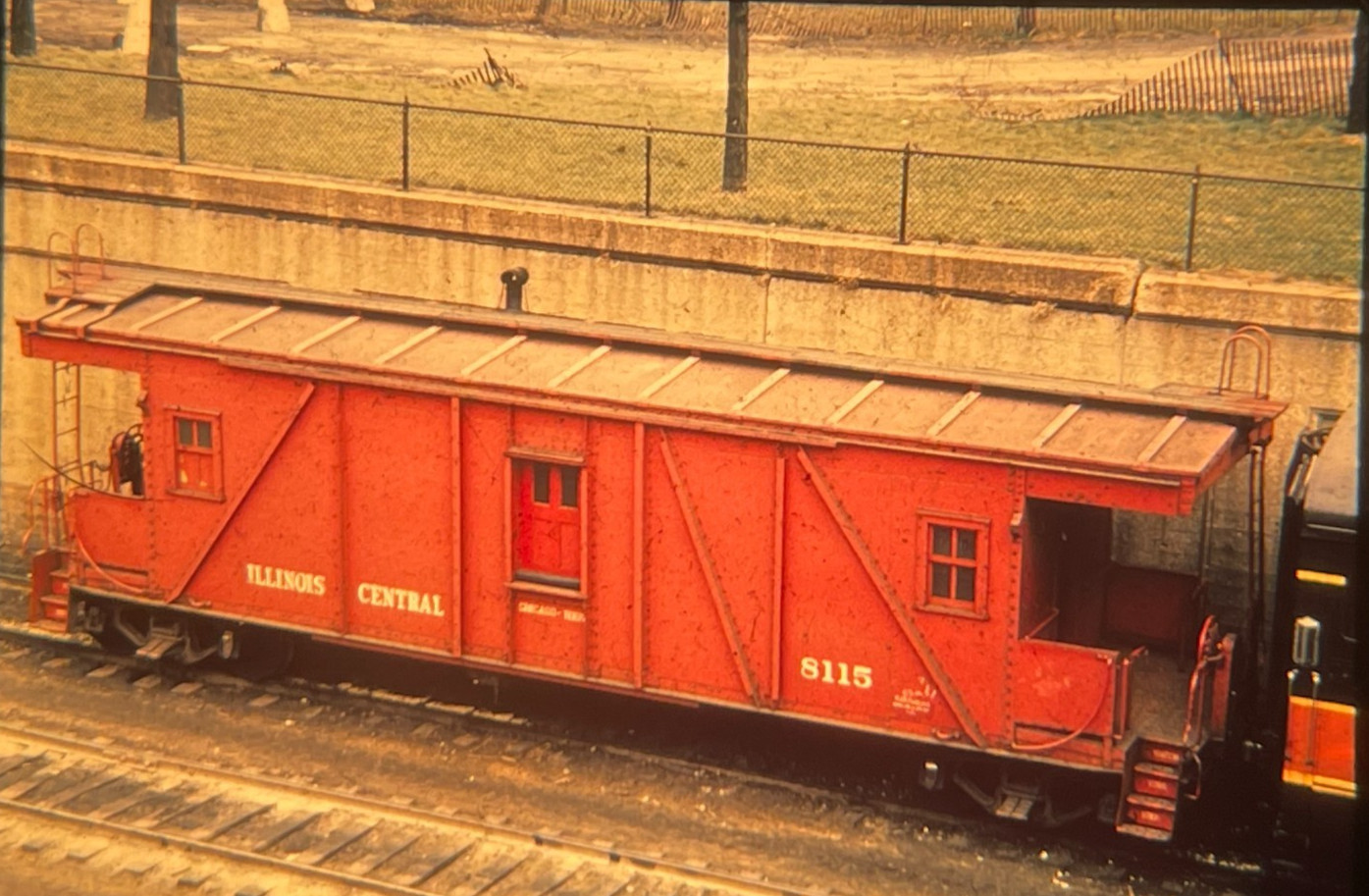 Illinois Central Railroad Caboose #8115 - Chicago, Illinois 35mm Photo Slide