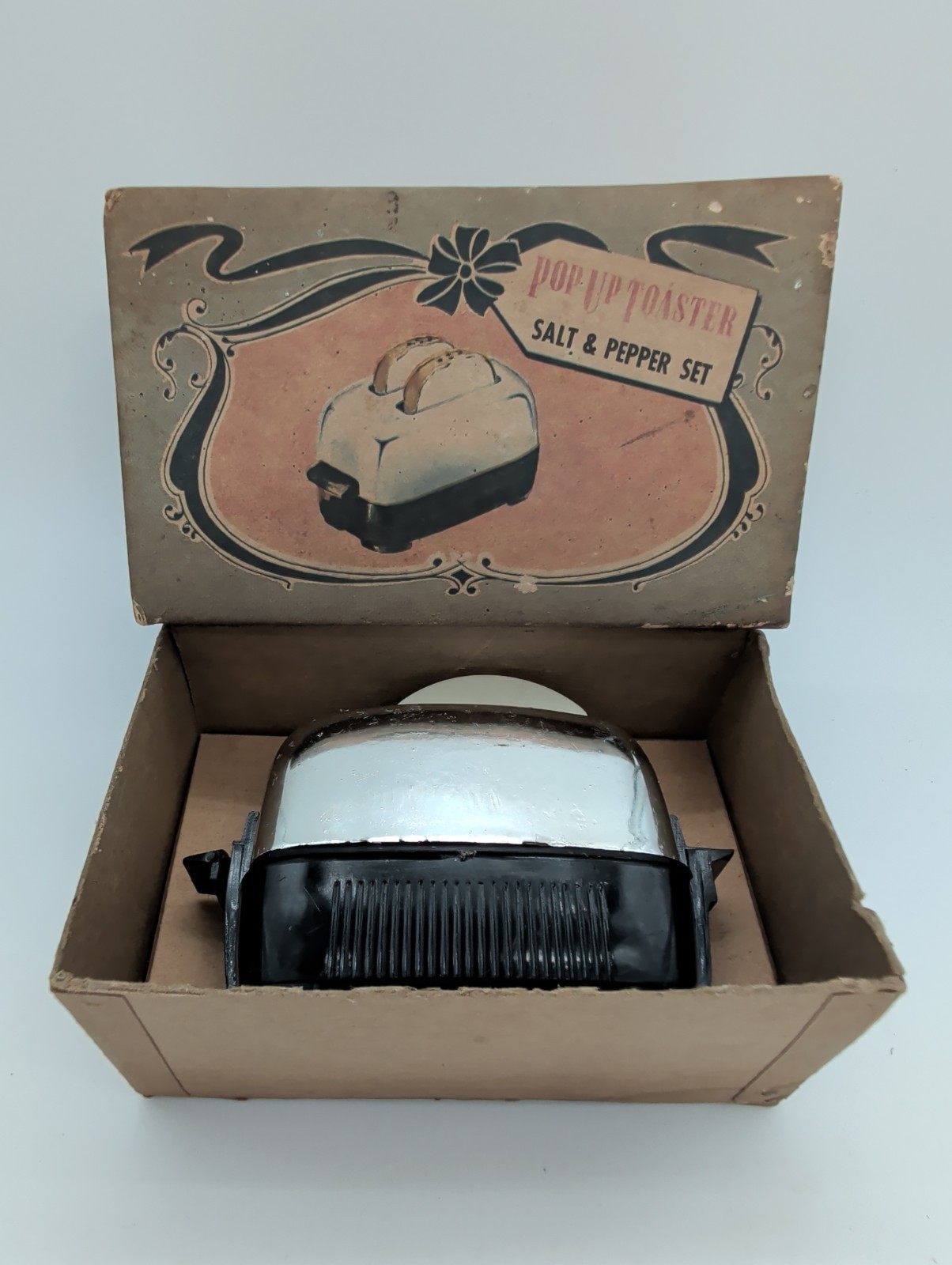 Vintage Pop Up Toaster Salt & Pepper Shakers Set 1950s MCM Novelty WITH BOX USA