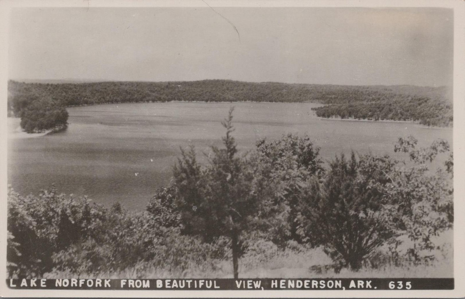 RPPC Postcard Lake Norfolk from Beautiful  View Henderson AR