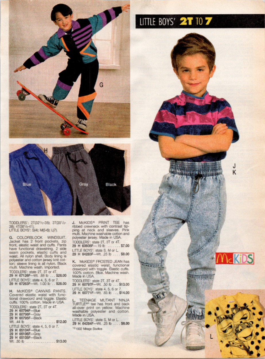 McKIDS OshKosh B\'Gosh Vintage 1992 Catalog Page Little Boys\' Fashion Print Ad