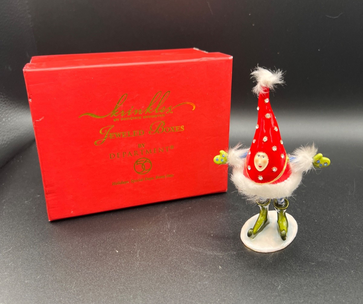 Dept 56 Krinkles Patience Brewster Christmas Tree Jeweled Trinket Box