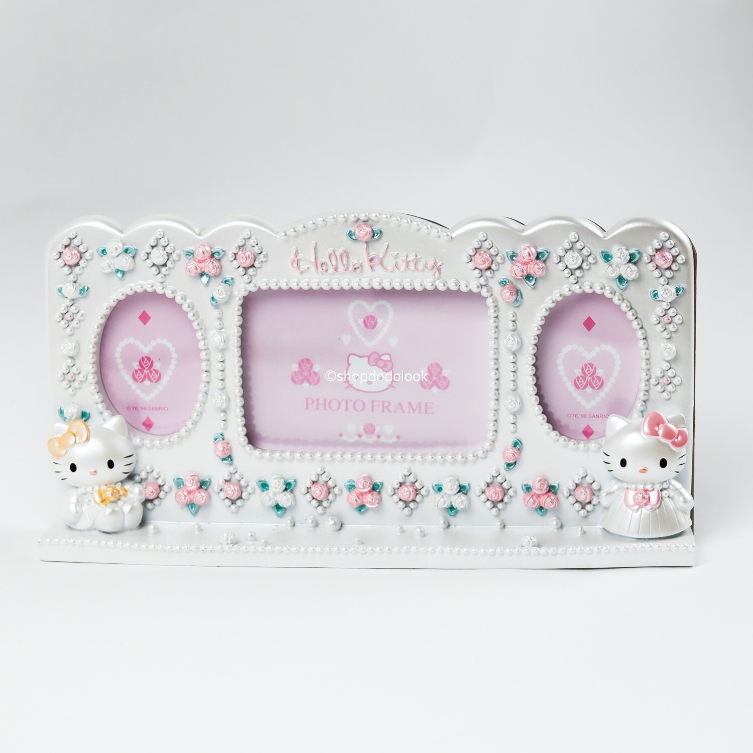 Sanrio Hello Kitty Wedding Photo Frame Pearl and Rose Retro 1998 Japan 12