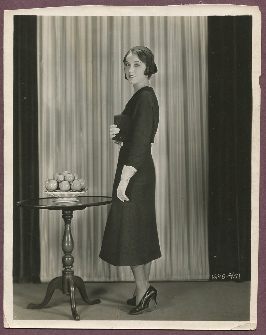 FAY WRAY Stunning Womens Suit Dress Hat Gloves LINEN MOUNTED Glamour Photo J855