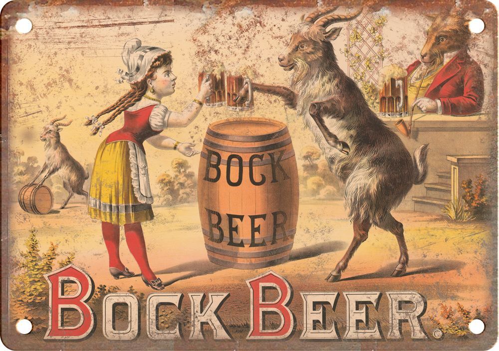 Vintage Bock Beer Vintage Ad Reproduction Metal Sign E411 Vintage Bock Beer Vintage Ad Reproduction Metal Sign E411
