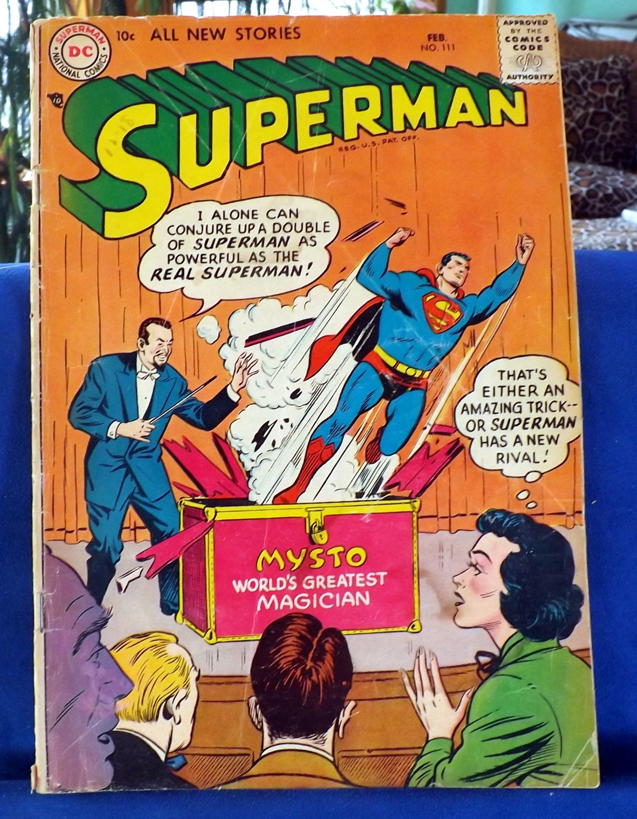 vintage Superman Comic  #111 1957 Superman Mysto World\'s Greatest Magician