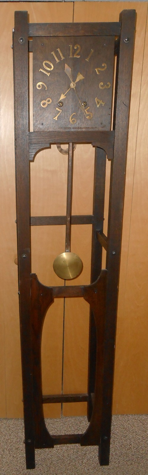 VINTAGE Mission Arts & Crafts Oak  Grandfather Clock