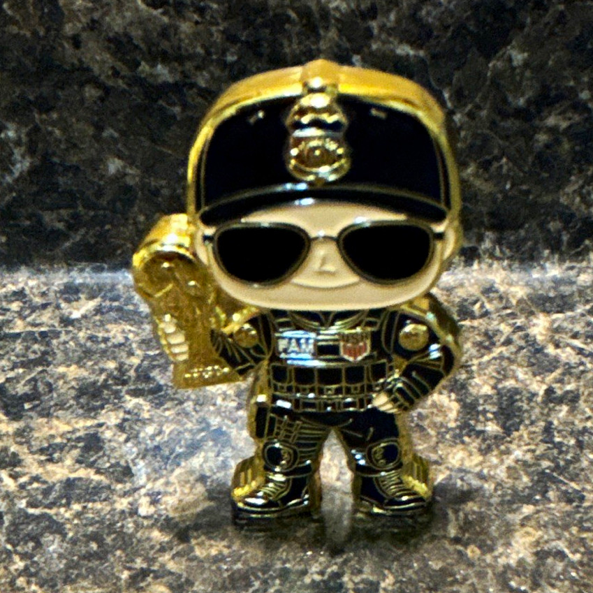 Funko Gold Tone Metal Police Officer Pin, Gold/Black, FIFA 2026 Text Funko Gold Tone Metal Police Officer Pin, Gold/Black, FIFA 2026 Text
