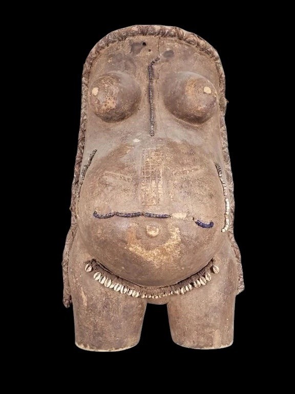 Makonde Njorowe Pregnant Belly Mask Tanzania Vintage African Tribal Art
