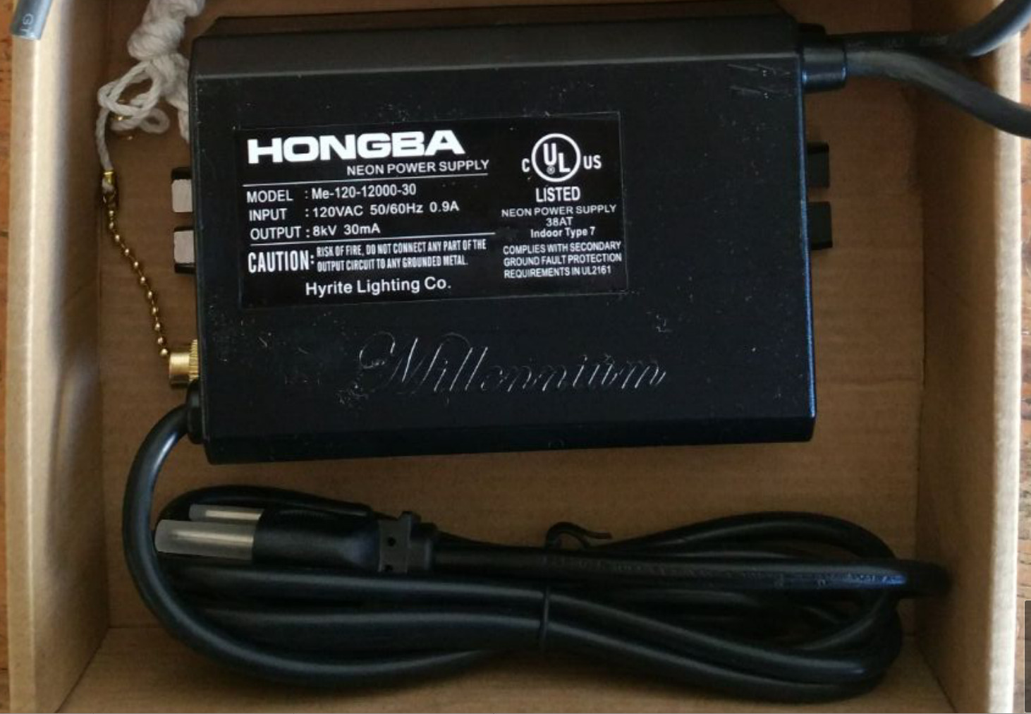 UL 10kV 30mA Neon Sign Light Transformer Electronic Power Supply With Pull Chain