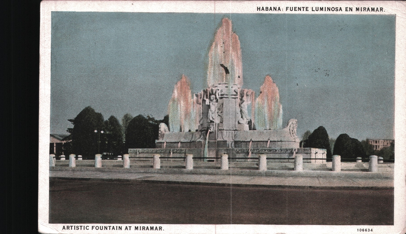 Vintage Postcard Habana Fuente Luminosa en Miramar 1921 RPPC Vintage Postcard Habana Fuente Luminosa en Miramar 1921 RPPC
