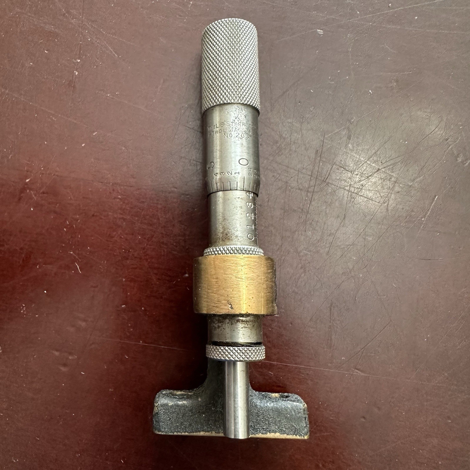Vintage L. S. Starrett No. 263 Micrometer Head custom Table Mount Precision ￼