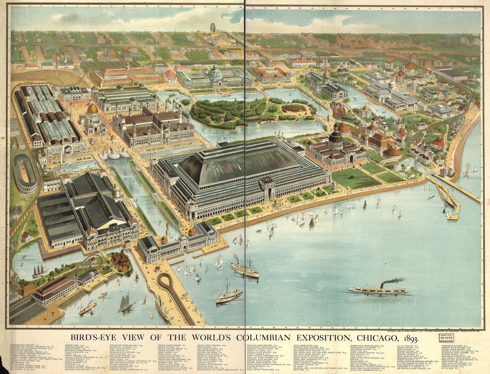 Chicago 1893 World's Columbian Exposition Vintage Map Photo Reprint Wall Art